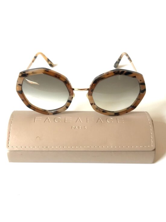 Face a Face Chance 2 Sunglasses Womens Brown Gold Gradient Octagon Italy Plastic main image 9